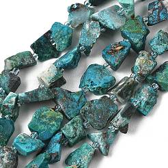Raw Rough Natural Chrysocolla Beads Strands&nbsp;G-D101-A08