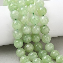 天然の天然翡翠ビーズ連売りを染めた  ラウンド  薄緑  12mm  穴：1.2mm  約16個/連  7.48インチ（19cm）&nbsp;G-G021-01D-04