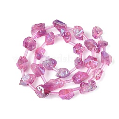 Dyed Electroplate Raw Rough Natural Amethyst Beads Strands&nbsp;G-Q610-05E