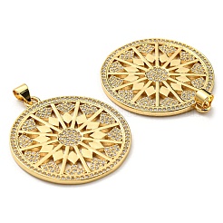 Brass with Cubic Zirconia Pendants&nbsp;KK-K341-39G
