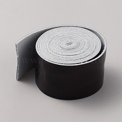 平らな模造革コード  ブラック  50x2mm  約2.52ヤード（2.3m）/ロール&nbsp;AJEW-WH20005-16G-01