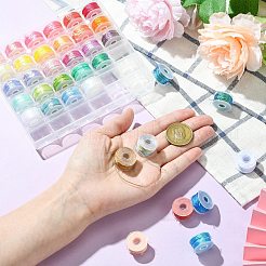 36ロール 36色6本撚りポリエステルメタリック糸  DIYのジュエリーには  ミックスカラー  0.4mm  約7.66ヤード（7m）/色  1ロール/色&nbsp;ST-CJ0042-002