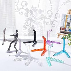8セット8スタイルのプラスチックモデルおもちゃ組み立てホルダー  人形型玩具サポートスタンド用品用  ミックスカラー  7.5~7.8x8.7~9.1x0.7~1.2cm  1セット/スタイル&nbsp;AJEW-FH0002-33