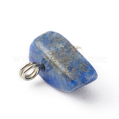 混合天然石ペンダント  プラチナ合金ループ付き  ナゲット  6~10.5x5~11.5x5~7mm  穴：2mm&nbsp;PALLOY-JF00736
