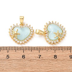 Brass Micro Pave Clear Cubic Zirconia Pendants&nbsp;KK-A304-26G-03