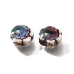 手作りの陶器ビーズ  花  ブラウン  9.5x10x5~5.5mm  穴：1.8~2.2mm&nbsp;PORC-H013-04-09