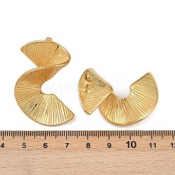 304ステンレススチール製渦巻きスパイラルスタッドピアス  イオンプレーティング（ip）  18KGP本金メッキ  42x35.5mm&nbsp;EJEW-I319-03G