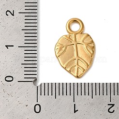 イオンプレーティング（IP）304ステンレスペンダント  葉のチャーム  18KGP本金メッキ  17x11x1mm  穴：2.5mm&nbsp;STAS-N103-71G