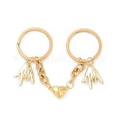 Alloy Love You Gesture Pendant Keychains&nbsp;KEYC-JKC00425-03