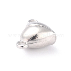 合金マグネットクラスプ  ハート  プラチナ  15x9.5x6mm  穴：1.5mm&nbsp;X-PALLOY-P223-B01-P