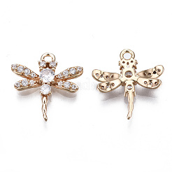 Brass Micro Pave Clear Cubic Zirconia Pendants&nbsp;KK-S359-121-RS