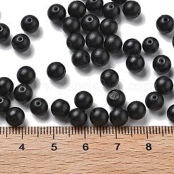 焼付塗装ガラスシードビーズ  ラウンド  ブラック  6mm  穴：0.8mm  約1800個/1ポンド&nbsp;SEED-H003-02E
