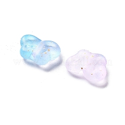 グラデーションカラー透明アクリルビーズ  金色の箔付き  蝶  ドジャーブルー  7.5x10x3.5mm  穴：1.5mm  穴：1.5mm  約：71個/ 10 G&nbsp;X1-OACR-M023-05D