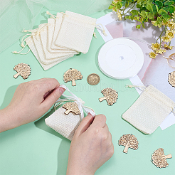 ポプラ材合板ペンダント  小麦  40.5x39.5x2.5mm&nbsp;DIY-PH0031-77B