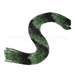 グラデーションカラーの天然翡翠ビーズ連売り  多面カット  ロンデル  3x2mm  穴：0.7~0.8mm  約194~197個/連  15.35~15.67''（39~39.8センチメートル）&nbsp;GG-CBA4399-C01-02