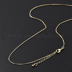 女性用真鍮ベネチアンチェーンネックレス  304ステンレススチール製カニカン付き  ラックめっき  鉛フリー＆カドミウムフリー  長持ちメッキ  18KGP本金メッキ  17.52x0.04インチ（44.5x0.1cm）&nbsp;NJEW-D302-42G