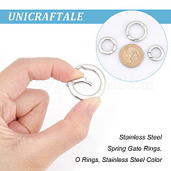3Pcs 3 Styles 304 Stainless Steel Spring Gate Rings&nbsp;STAS-UN0040-92