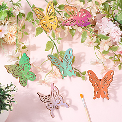 工芸品用の蝶の未完成の木製装飾品  トウモロコシの穂の黄色  完成品：54~71x80~81x35~48mm  80~81x45~59x2.5mm  24個/セット&nbsp;DIY-SP0006-44
