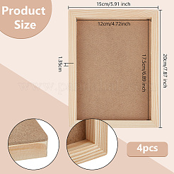 長方形の木製塗装パネル  空白の製図板  油絵具・アクリル絵具用  淡い茶色  20x15x1.35cm  内径：17.5x12のCM&nbsp;AJEW-WH0348-281C