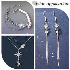 40Pcs 2 Colors Rack Plating Brass Pave Clear Cubic Zirconia Links&nbsp;FIND-HY0003-91