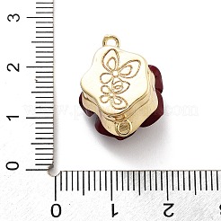 真鍮製マグネットクラスプ  樹脂と  カドミウムフリー＆ニッケルフリー＆鉛フリー  花  18KGP本金メッキ  18.5x15x14mm  穴：1.3mm&nbsp;KK-C066-07G