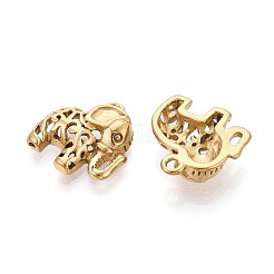 304ステンレスペンダント  象のチャーム  ゴールドカラー  12.5~13.5x12.5x3.5mm  穴：1.3~1.4mm&nbsp;STAS-T075-07G