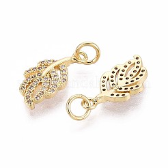 Brass Micro Pave Cubic Zirconia Pendants&nbsp;KK-T071-132G