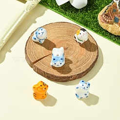 手作りプリント磁器ビーズ5個  動物  ミックスカラー  14~19x12~16x15~20mm  穴：2.5mm  5個/セット&nbsp;PORC-YW0001-18