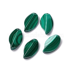 天然石ペンダント  天然マラカイト  グレードA  葉  グリーン  28x15x6mm  穴：0.8mm&nbsp;X-MALA-37X15