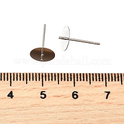 304ステンレススチールスタッドピアス金具  プラチナ  14x8mm&nbsp;STAS-D370-02P-04