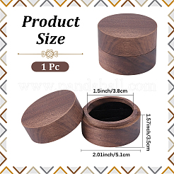 内側にベルベットが付いた2スロットの木製カップルリング収納ボックス  コラム  ココナッツブラウン  5.1x3.5cm&nbsp;CON-CL0001-28C