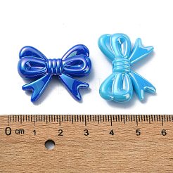 不透明なアクリルビーズ  ABカラー  蝶結び  ミックスカラー  23x29x7mm  穴：2.7mm&nbsp;OACR-E033-12