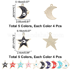 40Pcs 10 Style Rack Plating Alloy Enamel Pendants&nbsp;ENAM-NB0001-85