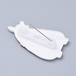 アクリル安全ピンブローチ  鉄ピンと  クリスマスのために  兎  ホワイト  46x28x8mm  ピン：0.8mm&nbsp;JEWB-D006-A11