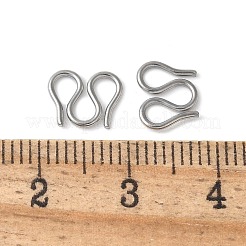 304ステンレススチールSフック留め具  ステンレス鋼色  7x8.5x1mm  穴：2.5x3.5mm&nbsp;STAS-Z124-04C-P
