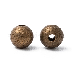 アンティークブロンズカラー真鍮質感ラウンドビーズ  ニッケルフリー  サイズ：直径約6mm  穴：1mm&nbsp;X-EC248-NFAB