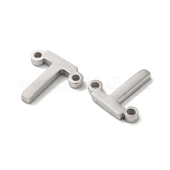 変色しない304ステンレススチールコネクタチャーム  文字L  文字t  9.5x10x1.5mm  穴：1.2mm&nbsp;STAS-C081-01P-T