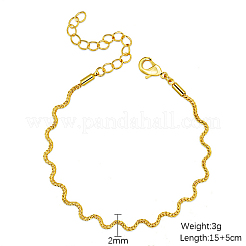 Brass Twist Wave Link Chain Bracelets for Women&nbsp;DN6472-2