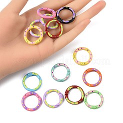 14Pcs Spray Painted Alloy Spring Gate Rings&nbsp;FIND-FS0004-58