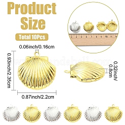 10Pcs 2 Colors Rack Plating Brass Locket Pendants&nbsp;KK-YW9D8D-01