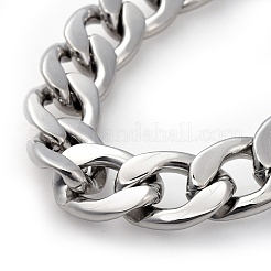Non-Tarnish Men's 304 Stainless Steel Curb Chain Bracelets&nbsp;BJEW-G618-01P