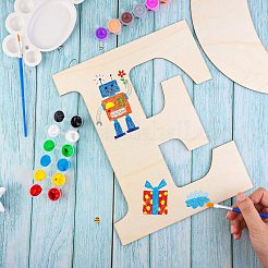 手紙の家の未完成の木製の空白の切り抜き  DIYの工芸品について  結婚式  家の装飾とペイント  30x24~29.5x0.3cm  4個/セット&nbsp;DIY-X0294-10