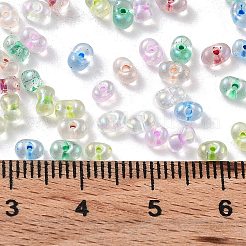 ガラスシードビーズ  ピーナッツ  カラフル  4.5x3x3mm  穴：0.8mm  約10384個/ポンド&nbsp;SEED-M011-03A-01