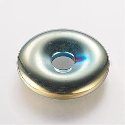 磁気無し合成ヘマタイトペンダント  ドーナツ/円盤  グレードA  ミックスカラー  ドーナツ幅：11.5mm  30x6mm  穴：7mm&nbsp;G-F424-06