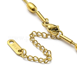 304ステンレススチールサテライトチェーンダブルレイヤーラップブレスレット  ゴールドカラー  20-3/8インチ（51.9cm）&nbsp;BJEW-K235-02G