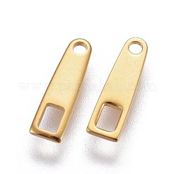 201 ステンレススチールチェーンタブ  チェーン延長コネクター  ゴールドカラー  10x3x0.76mm  穴：1mm&nbsp;STAS-L221-04G