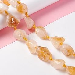 Natural Yellow Quartz Beads Strands&nbsp;G-B024-02