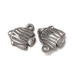 オーシャン 304 ステンレススチールペンダント  変色防止  魚  13.5x12.5x2.5mm  穴：1.6mm&nbsp;STAS-P406-16A-P
