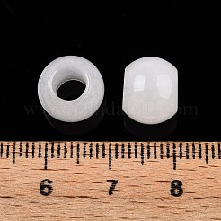 天然石ホワイトジェイドビーズ  大穴ビーズ  ロンデル  10~10.5x7.5~9mm  穴：5mm&nbsp;G-T092-10mm-20