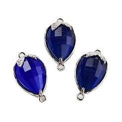 Cat Eye Faceted Teardrop Connector Charms&nbsp;G-B081-02P